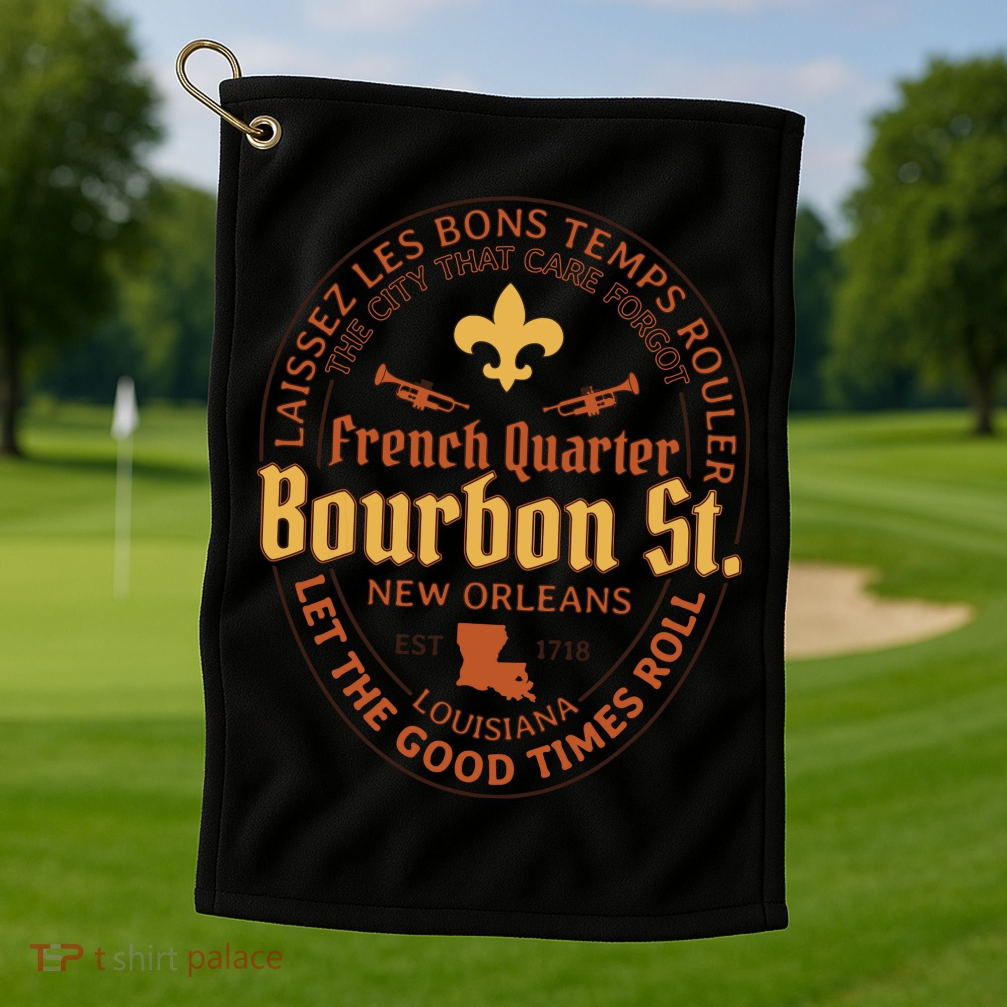 French Quarter Bourbon St New Orleans Souvenir Gift Golf Towel
