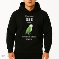 Funny Quaker Biting Quaker Parrot Joke Monk Parrot Hoodie thumb 2