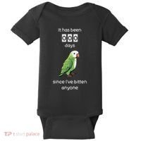 Funny Quaker Biting Quaker Parrot Joke Monk Parrot Baby Bodysuit thumb 0