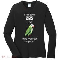 Funny Quaker Biting Quaker Parrot Joke Monk Parrot Women's Long Sleeve Shirt thumb 0