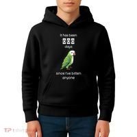 Funny Quaker Biting Quaker Parrot Joke Monk Parrot Kids Hoodie thumb 4