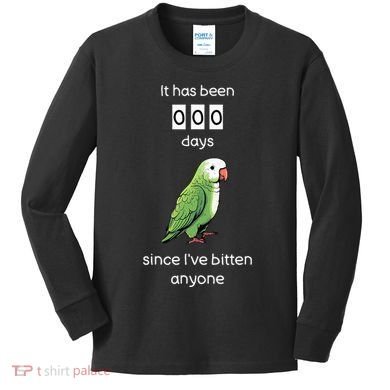 Funny Quaker Biting Quaker Parrot Joke Monk Parrot Kids Long Sleeve Shirt
