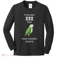 Funny Quaker Biting Quaker Parrot Joke Monk Parrot Kids Long Sleeve Shirt thumb 0