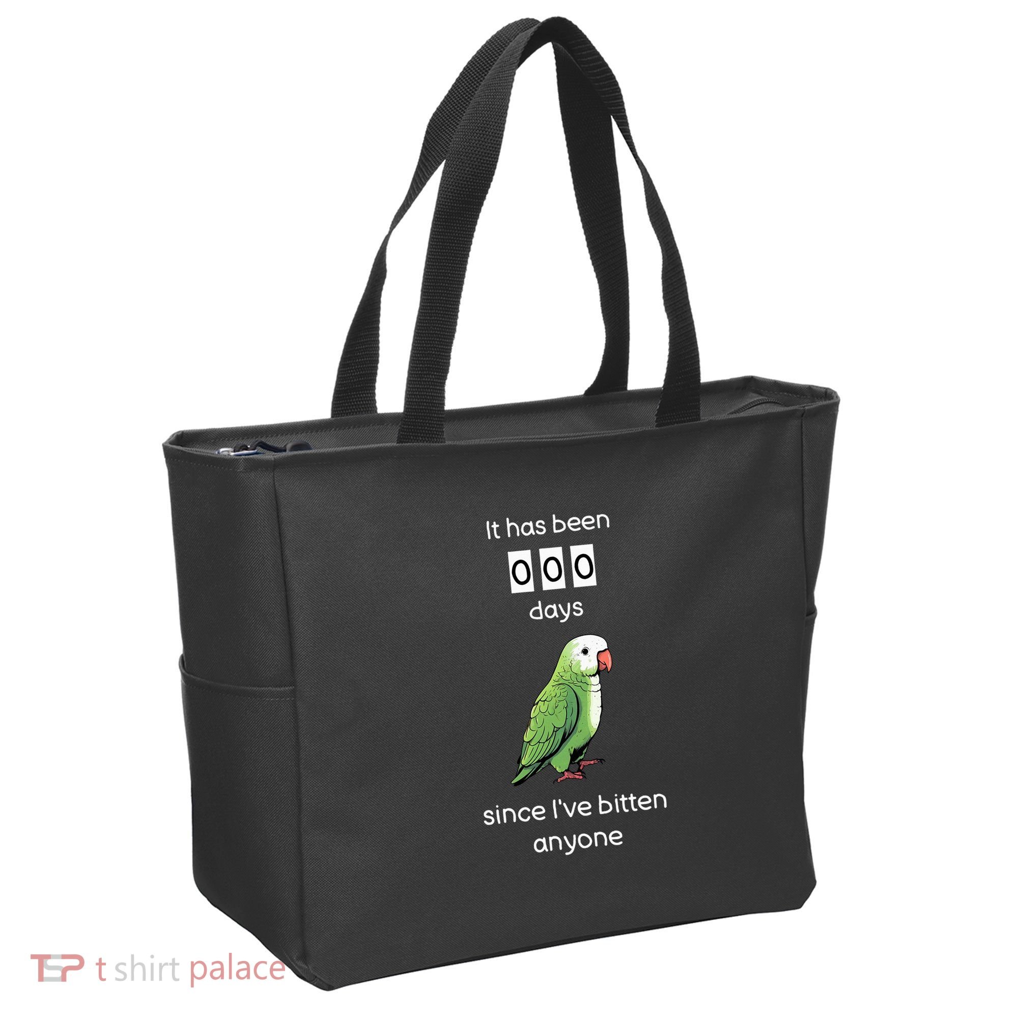 Funny Quaker Biting Quaker Parrot Joke Monk Parrot Tote Bag