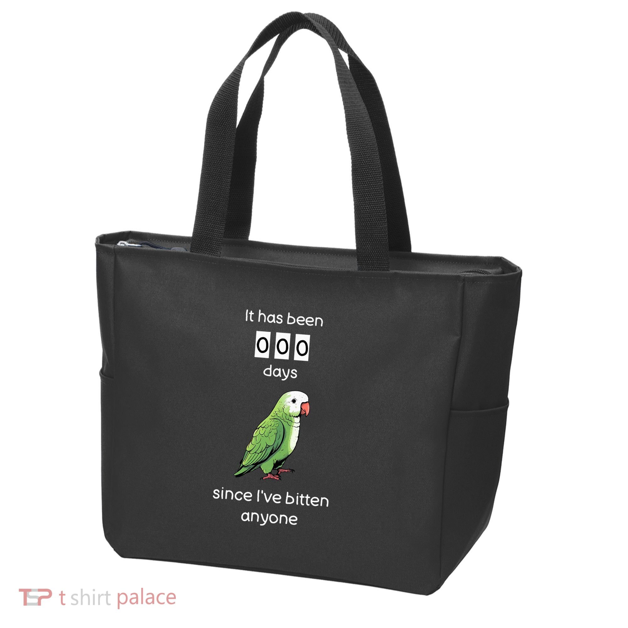 Funny Quaker Biting Quaker Parrot Joke Monk Parrot Tote Bag