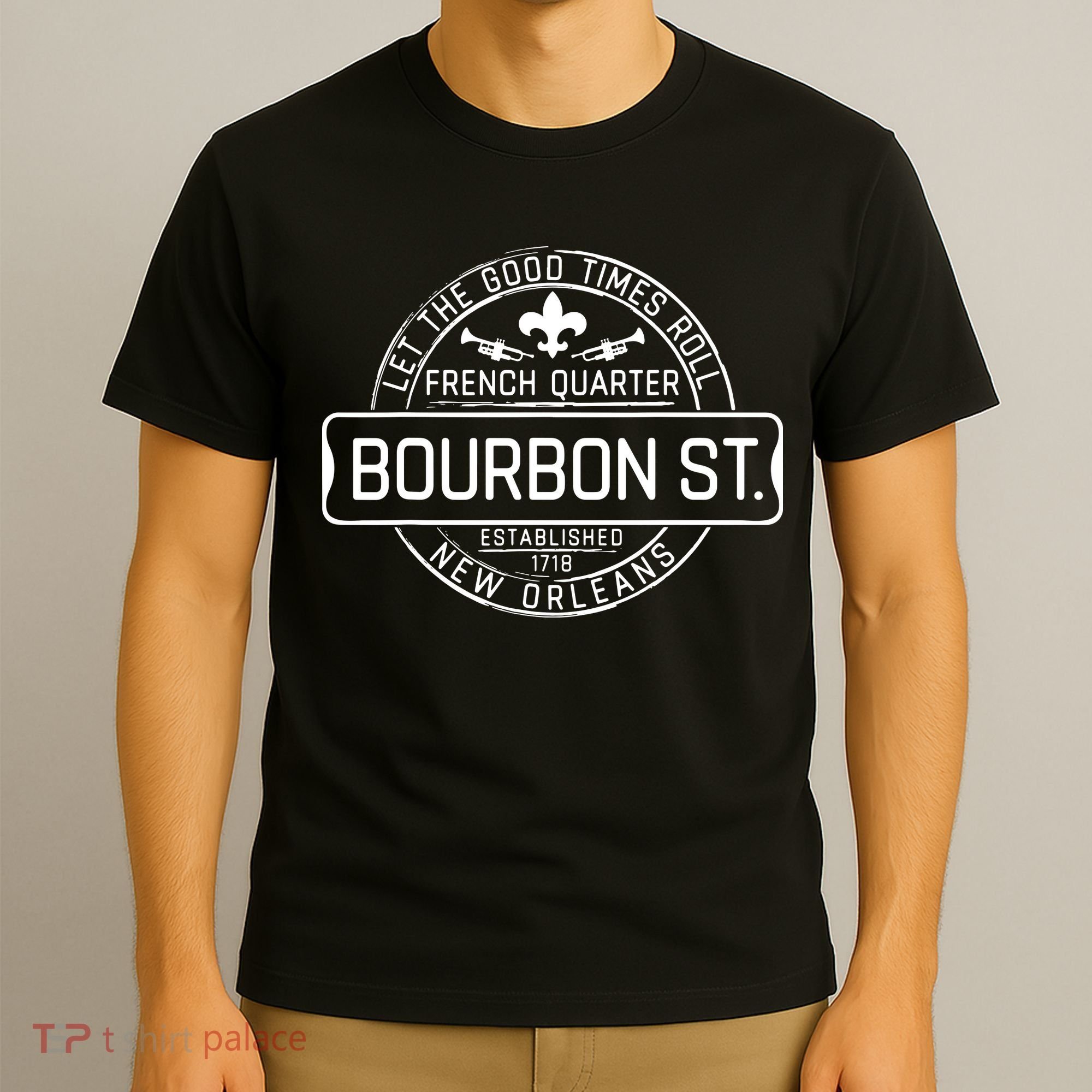 French Quarter Bourbon St New Orleans Fleur De Lis Souvenir T-Shirt