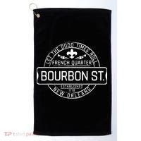 French Quarter Bourbon St New Orleans Fleur De Lis Souvenir Golf Towel thumb 0
