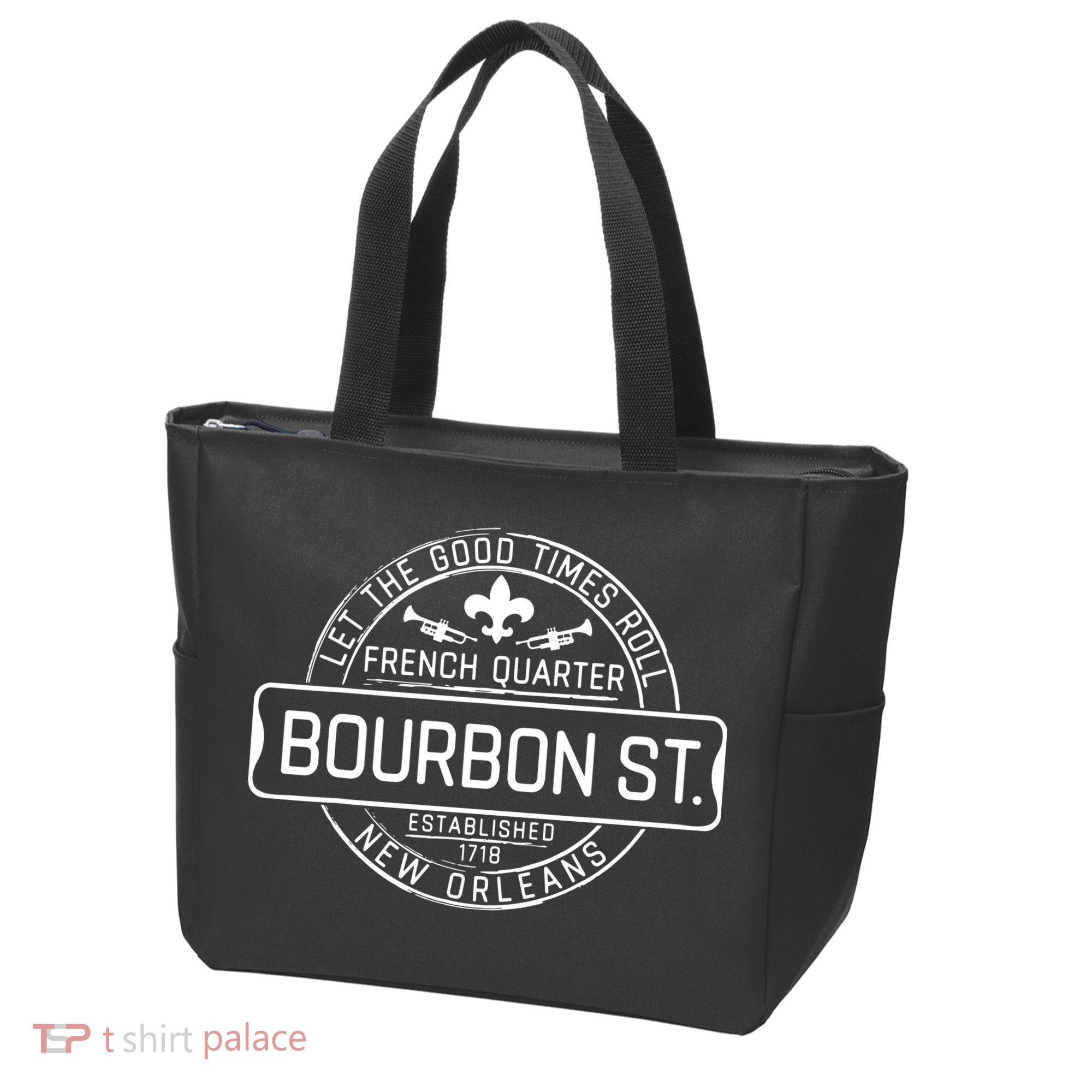 French Quarter Bourbon St New Orleans Fleur De Lis Souvenir Tote Bag