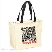 Fuckyou Qr Code Anti Social Sarcastic Tote Bag thumb 2