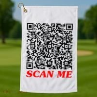 Fuckyou Qr Code Anti Social Sarcastic Golf Towel thumb 1
