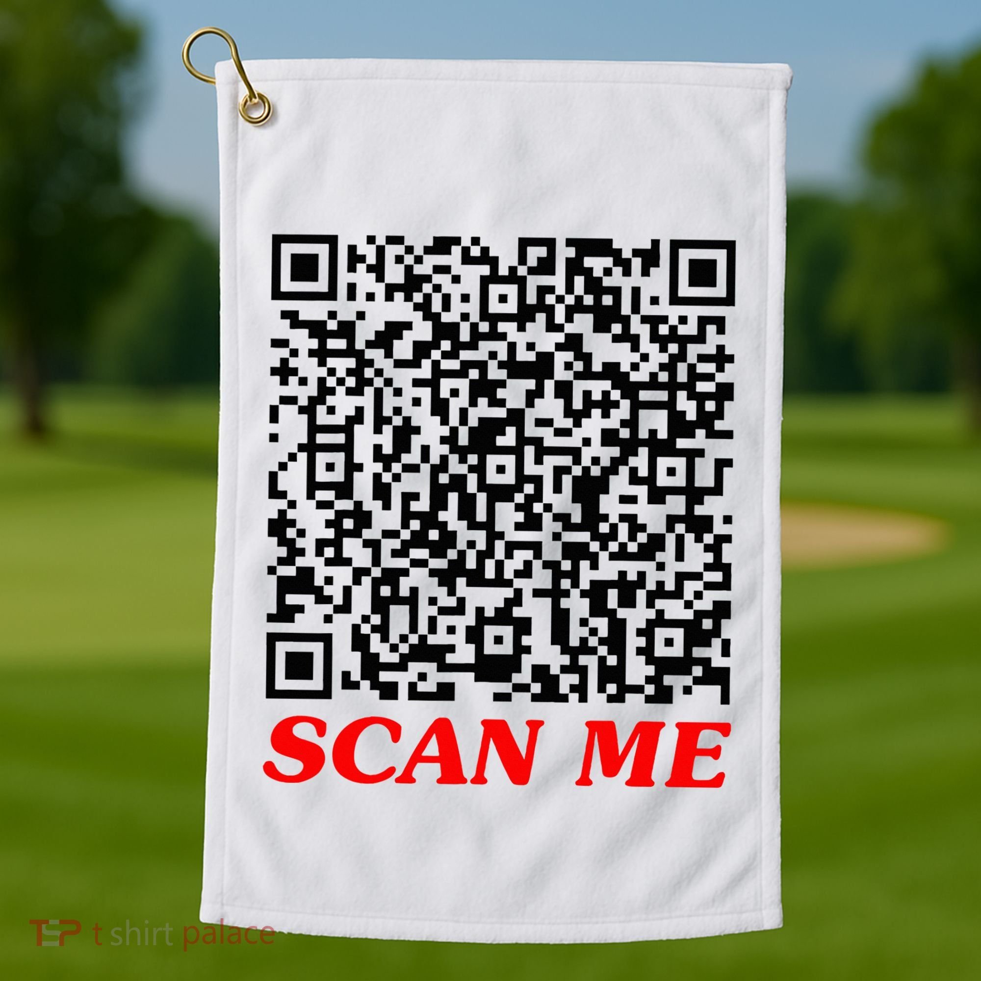 Fuckyou Qr Code Anti Social Sarcastic Golf Towel