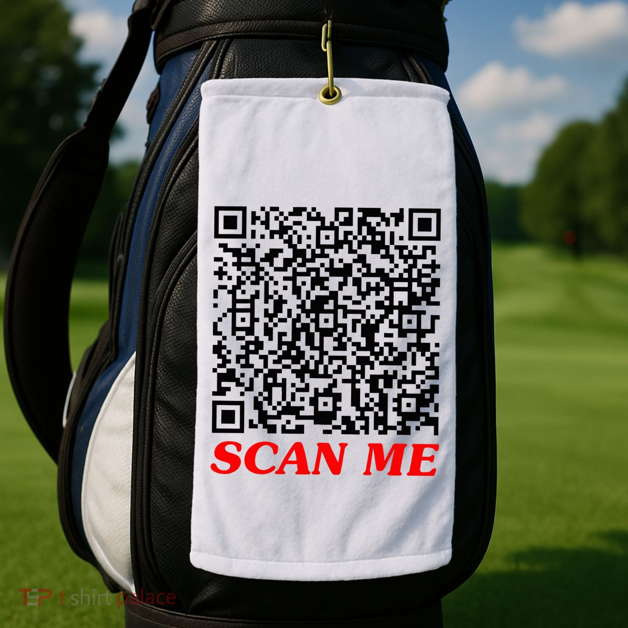 Fuckyou Qr Code Anti Social Sarcastic Golf Towel