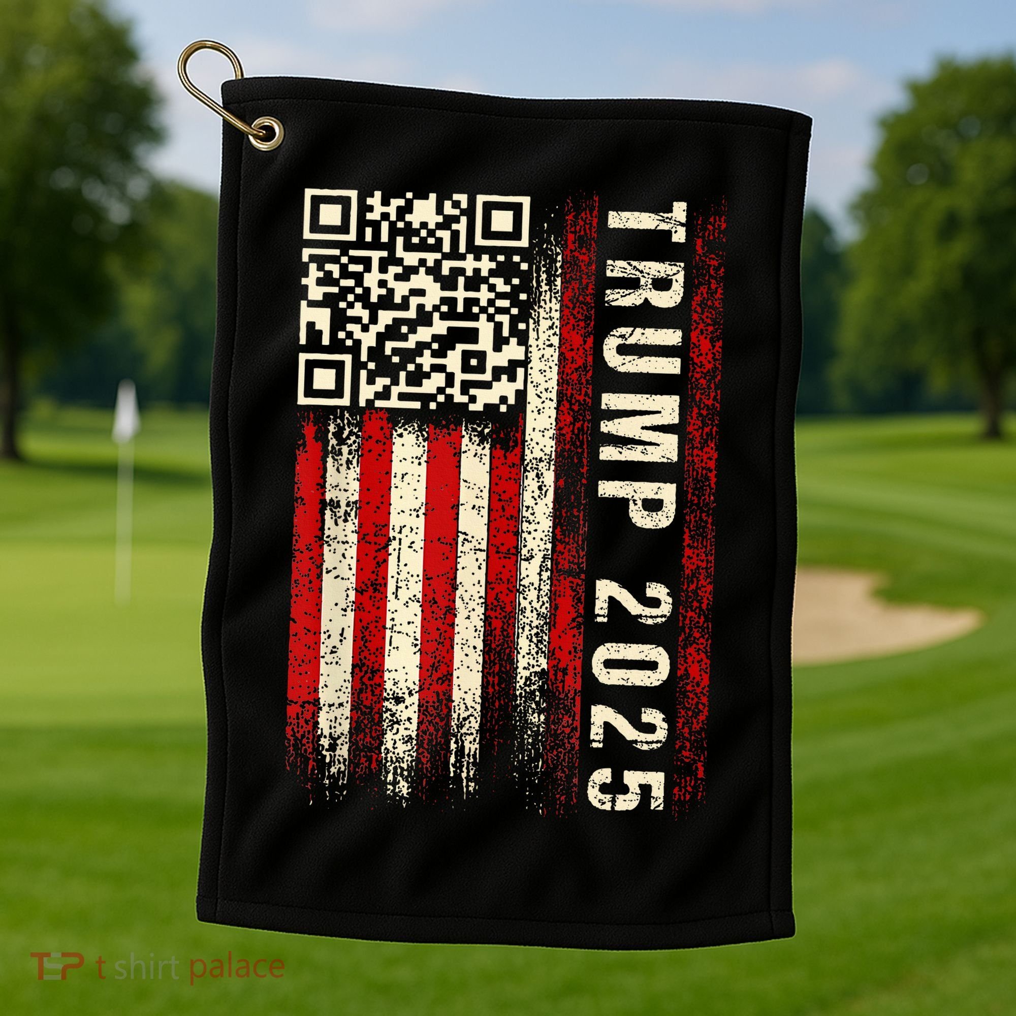 Funny Qr Donald Trump Dancing 4745 Code Video Golf Towel