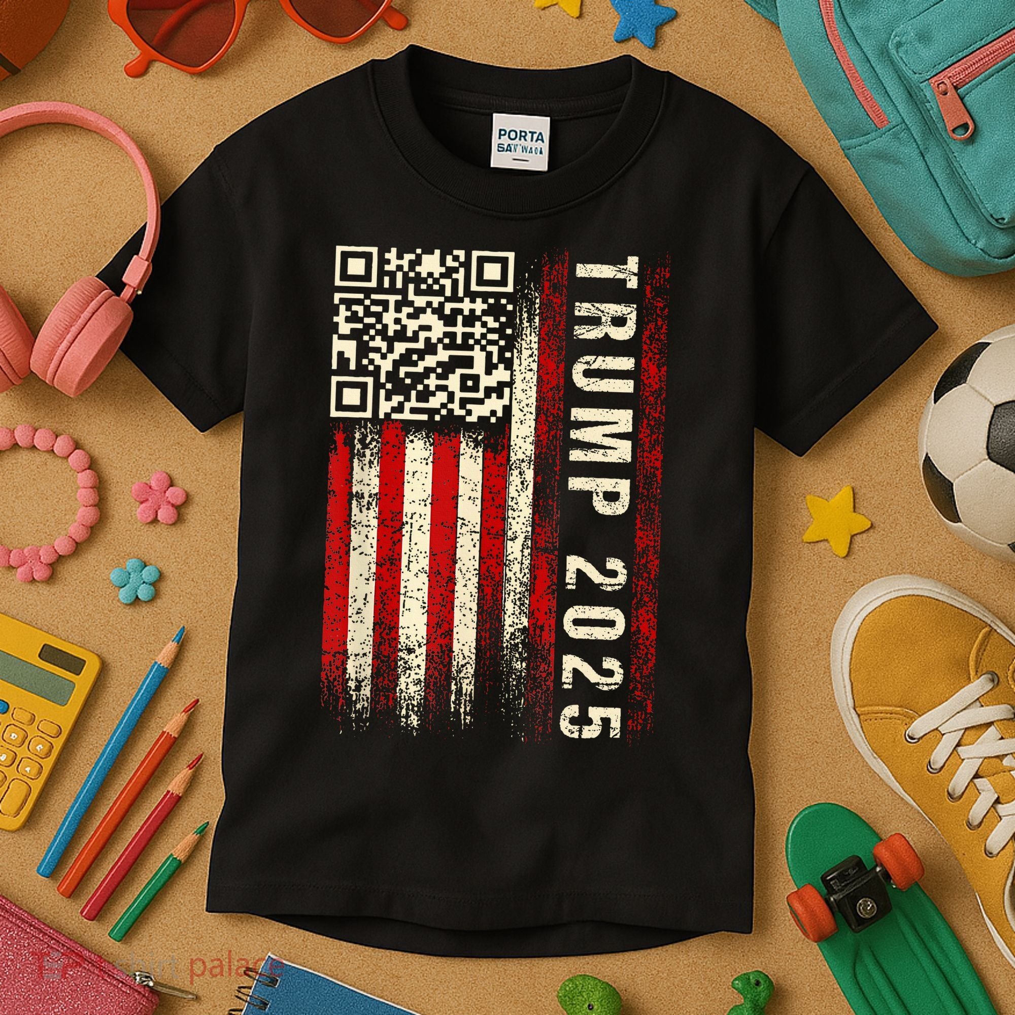 Funny Qr Donald Trump Dancing 4745 Code Video Kids T-Shirt