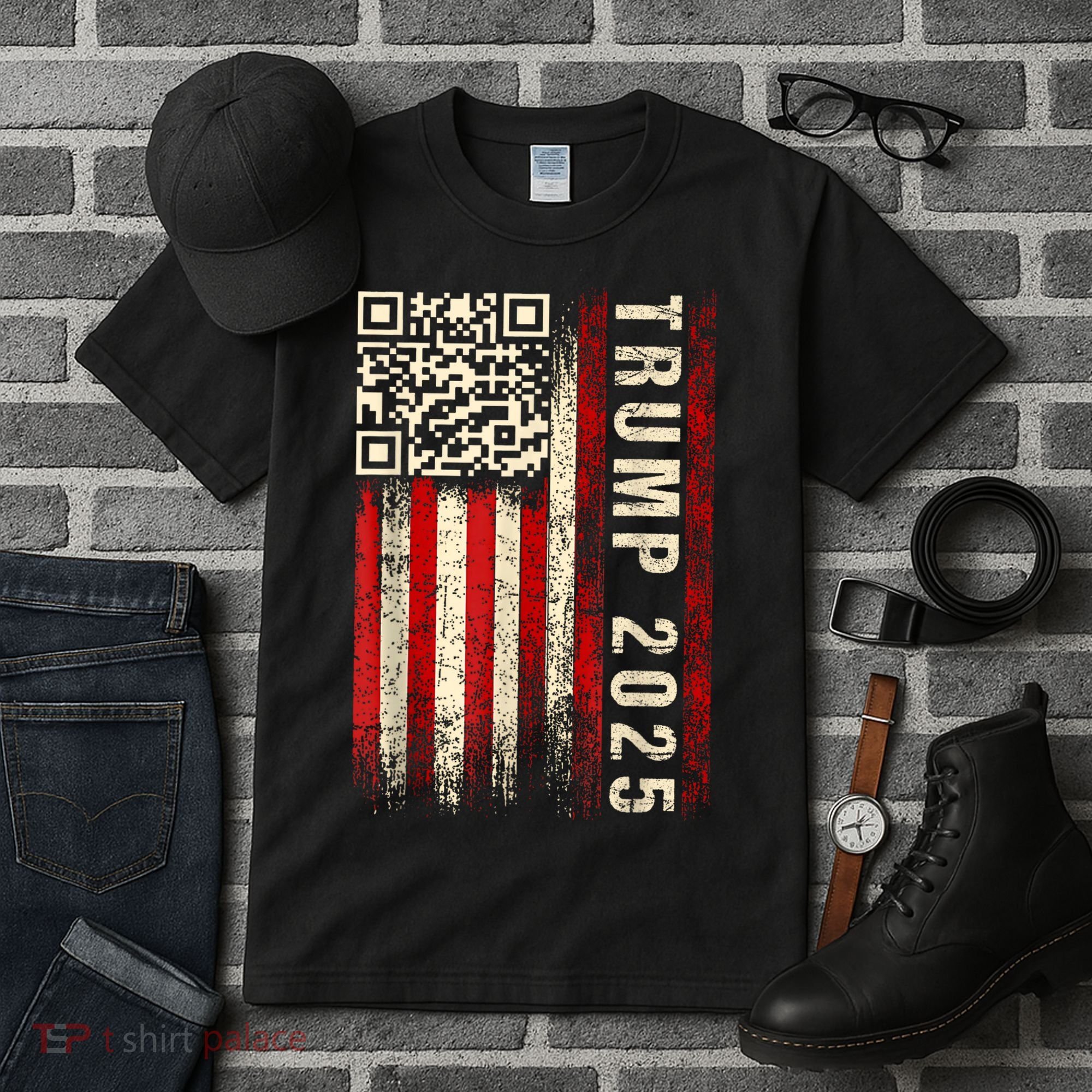 Funny Qr Donald Trump Dancing 47/45 Code Video Tall T-Shirt