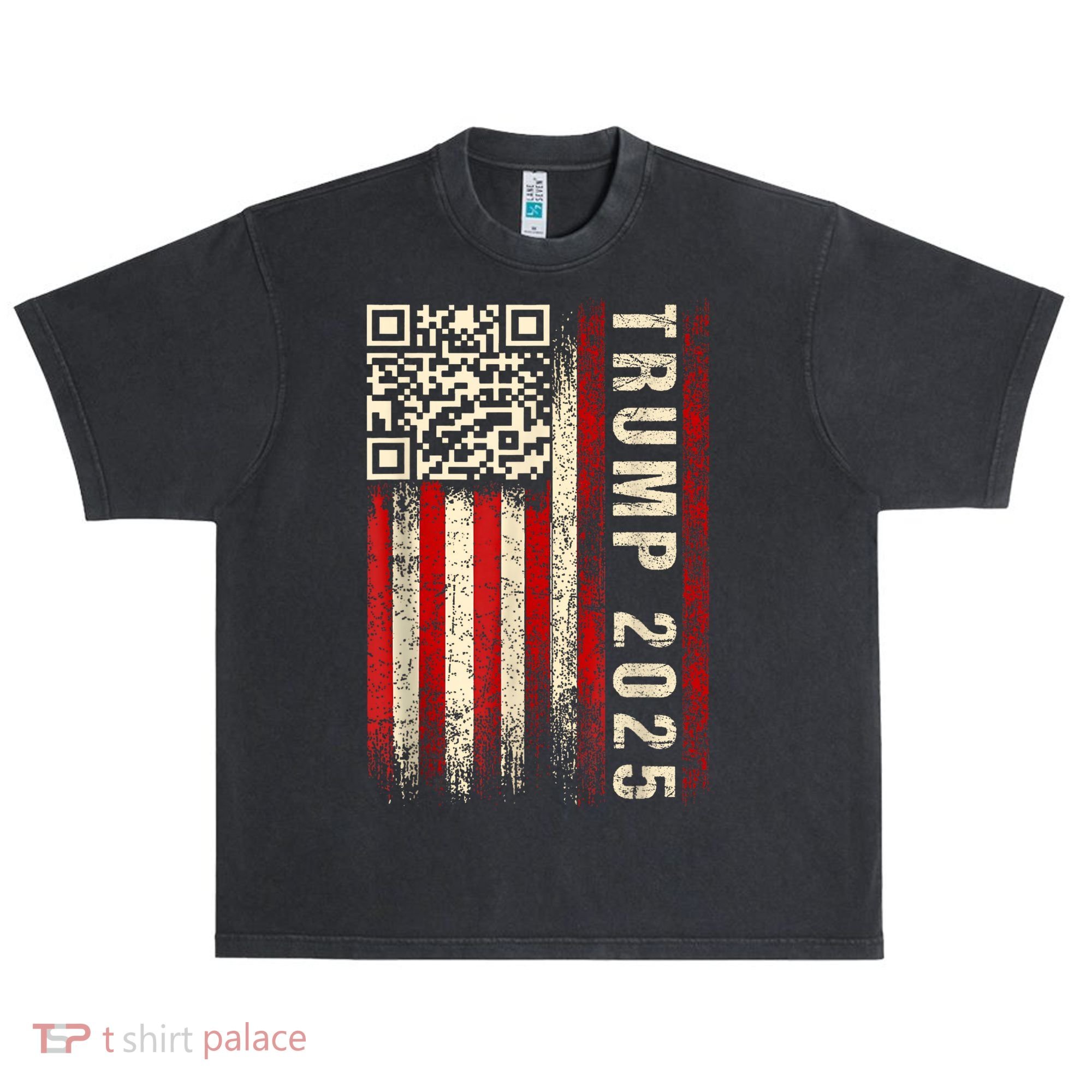Funny Qr Donald Trump Dancing 47/45 Code Video Urban Oversized Heavyweight T-Shirt