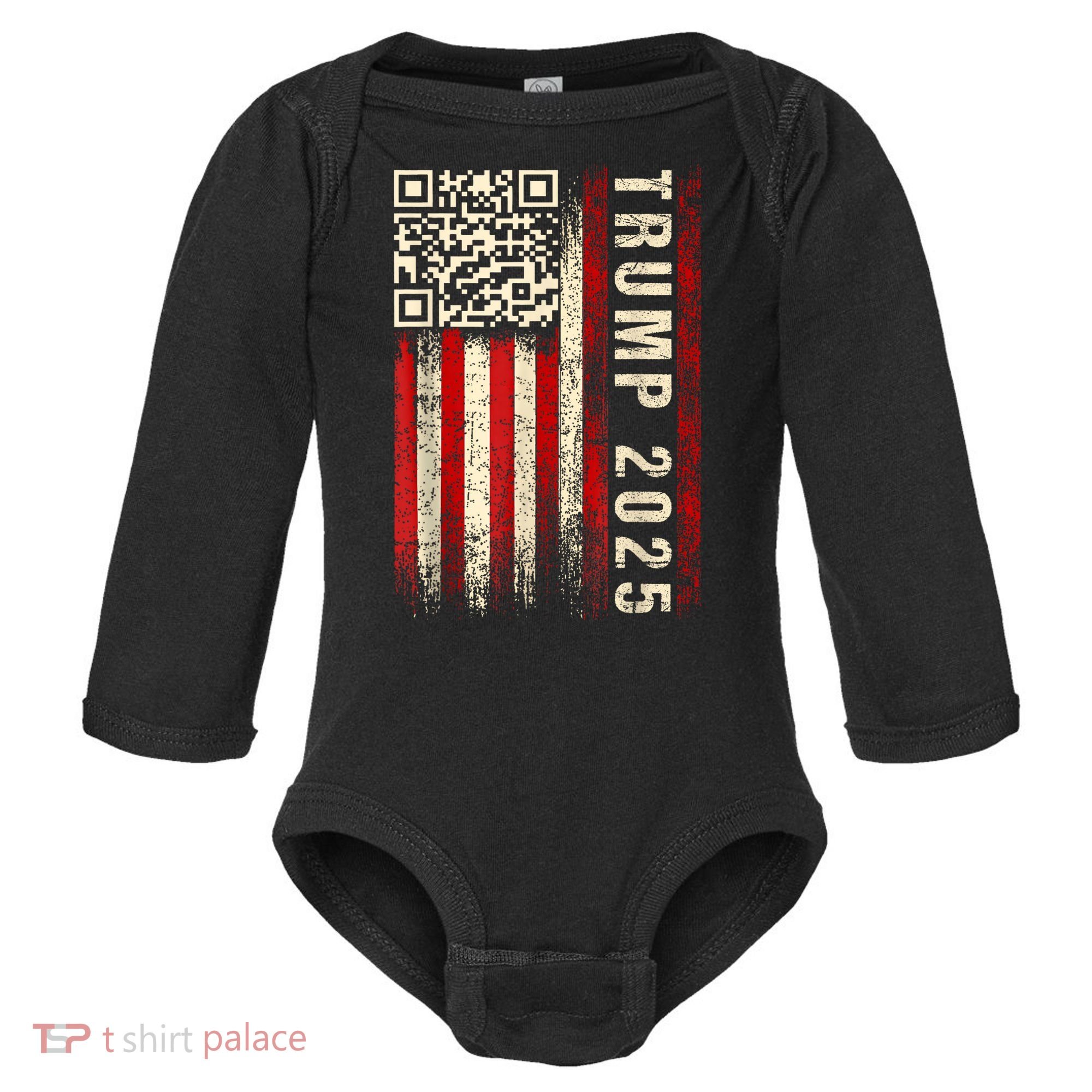 Funny Qr Donald Trump Dancing 47/45 Code Video Baby Long Sleeve Bodysuit