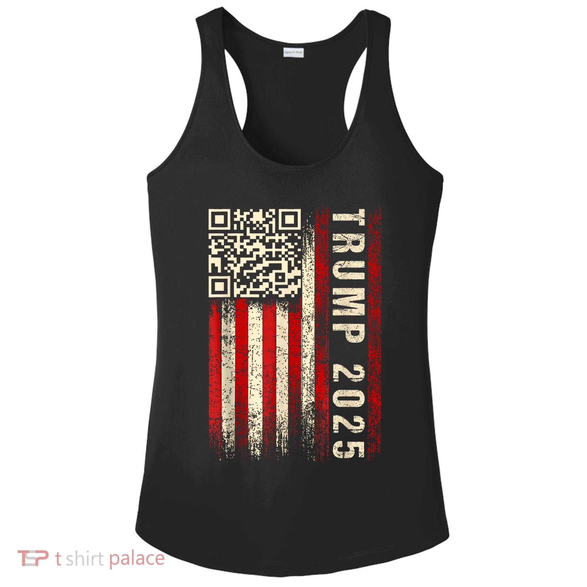 Funny Qr Donald Trump Dancing 47/45 Code Video Ladies PosiCharge Competitor Racerback Tank
