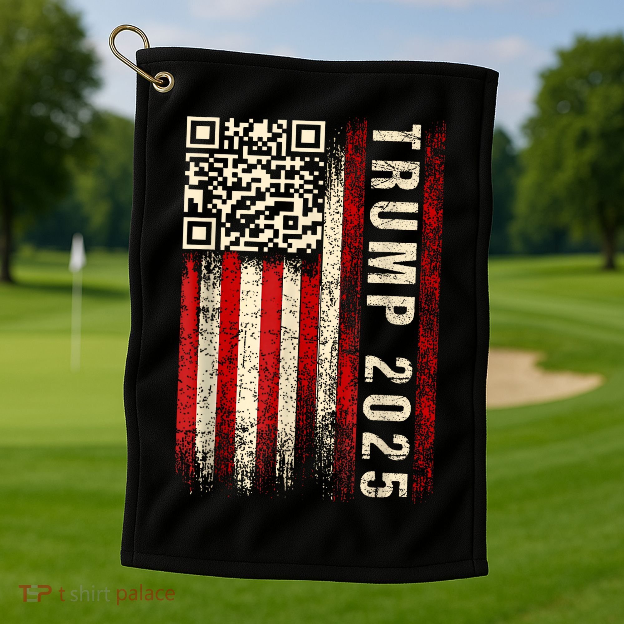 Funny Qr Donald Trump Dancing 47/45 Code Video Golf Towel