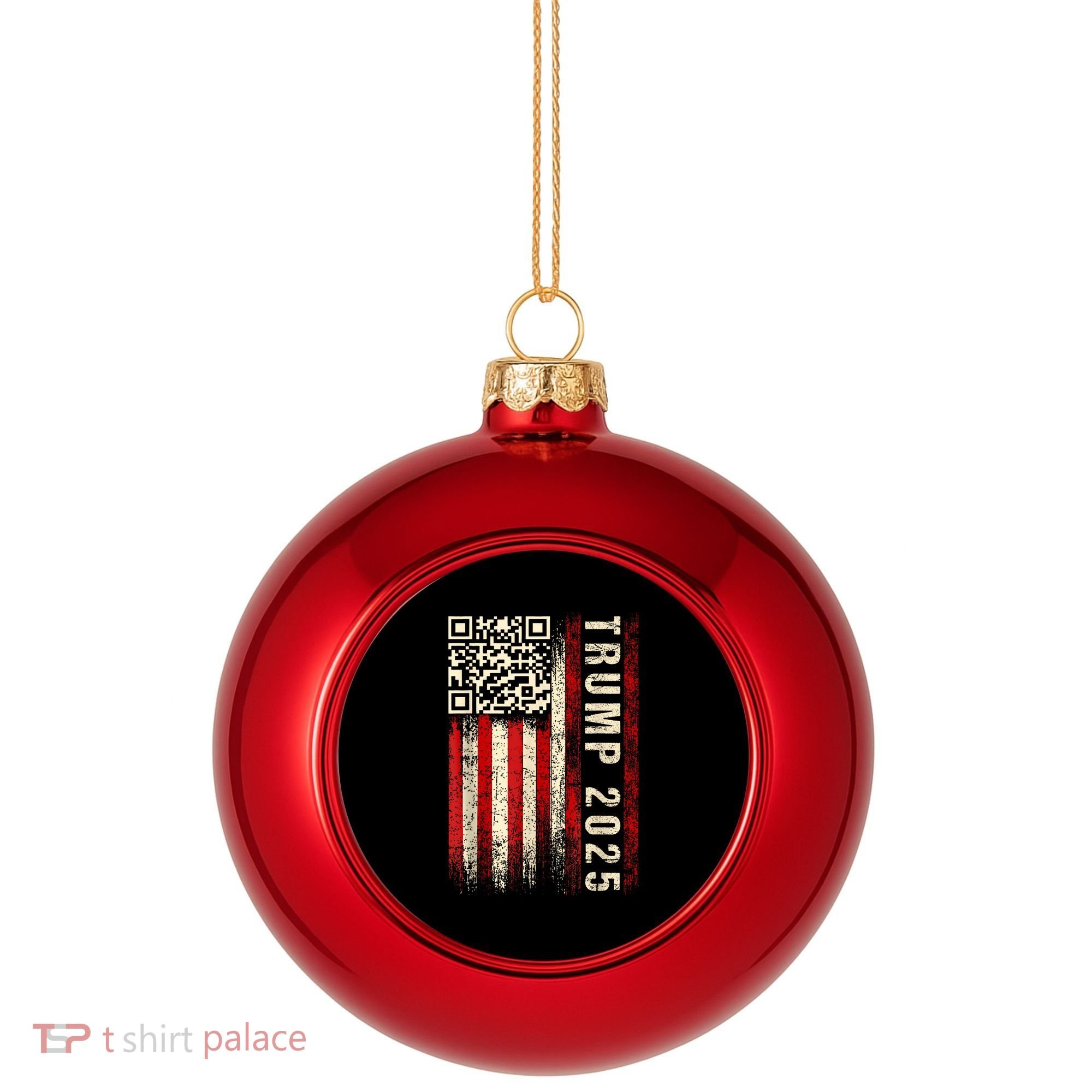 Funny Qr Donald Trump Dancing 47/45 Code Video Plastic Christmas Ball Ornament