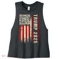 Funny Qr Donald Trump Dancing 47/45 Code Video Women's Racerback Cropped Tank thumb 0