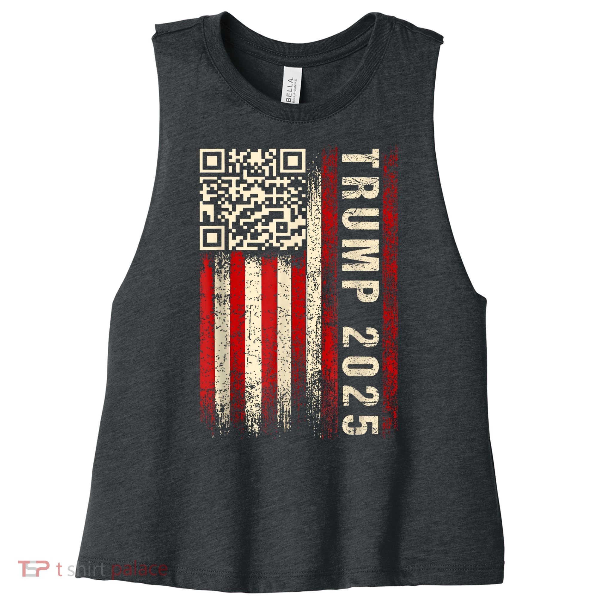 Funny Qr Donald Trump Dancing 47/45 Code Video Women's Racerback Cropped Tank