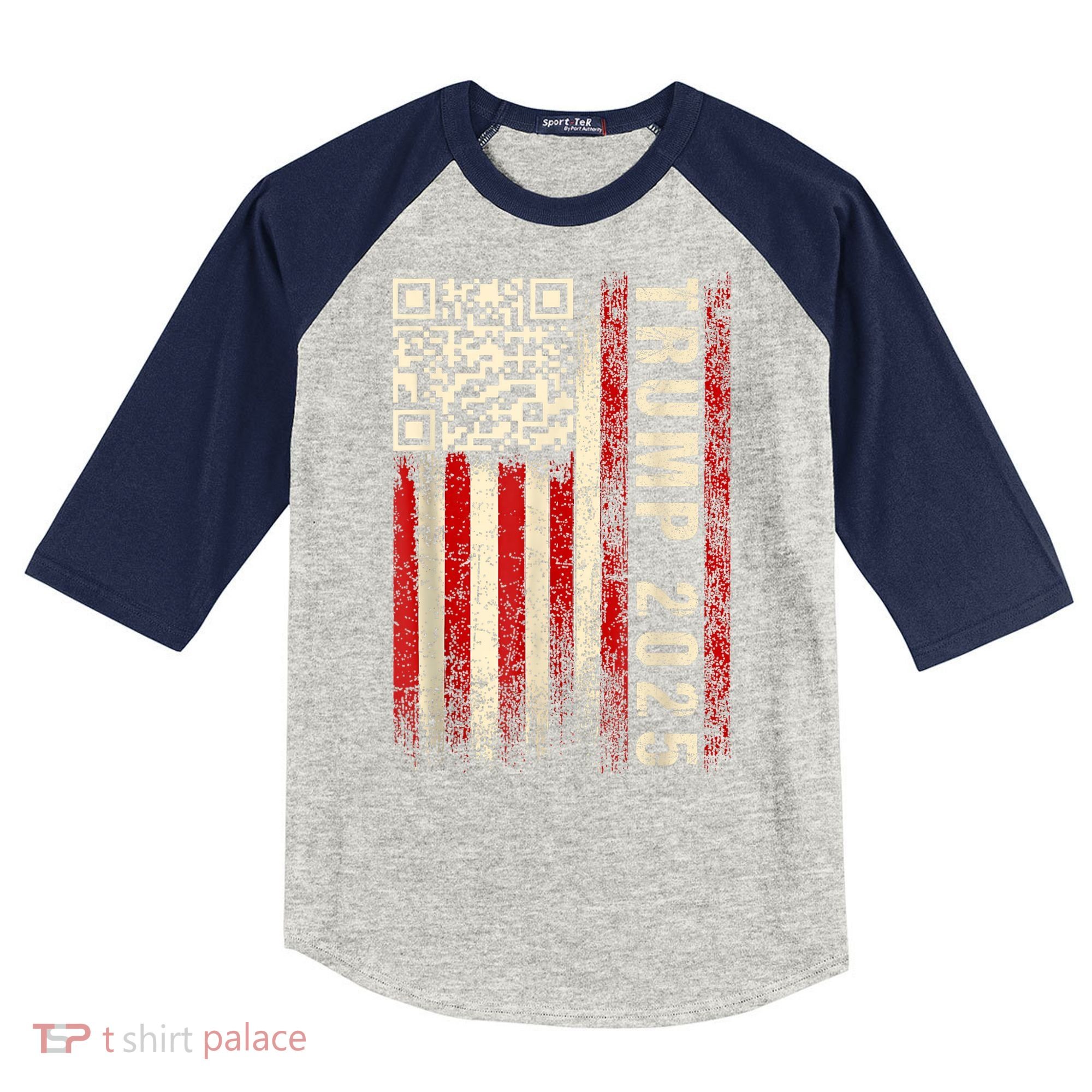 Funny Qr Donald Trump Dancing 47/45 Code Video Kids Colorblock Raglan Jersey