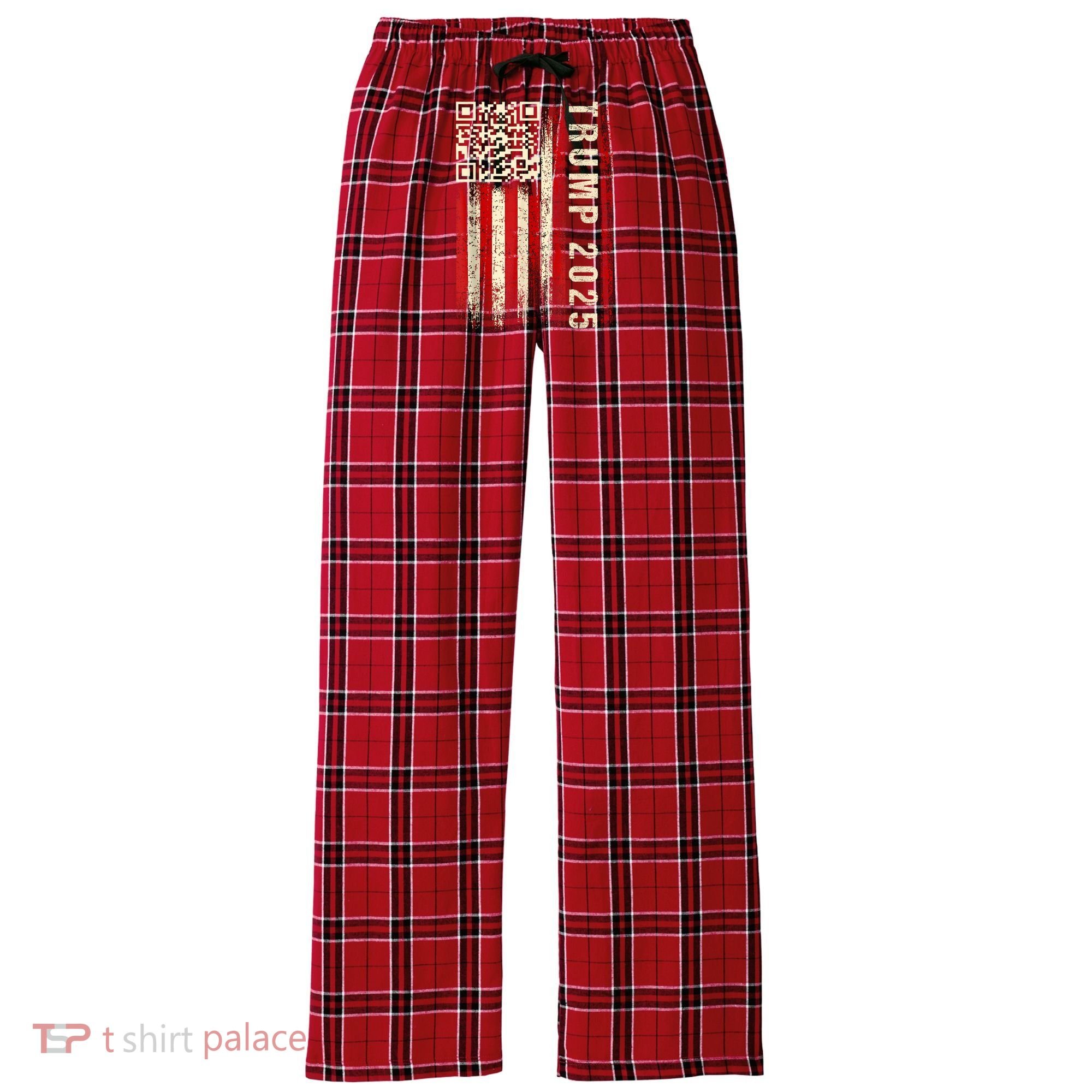 Funny Qr Donald Trump Dancing 47/45 Code Video Women's Flannel Plaid Pajama Pants