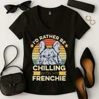 Frenchie Quote For A French Bulldog Owner Women's V-Neck T-Shirt thumb 2