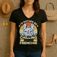 Frenchie Quote For A French Bulldog Owner Women's V-Neck T-Shirt thumb 3