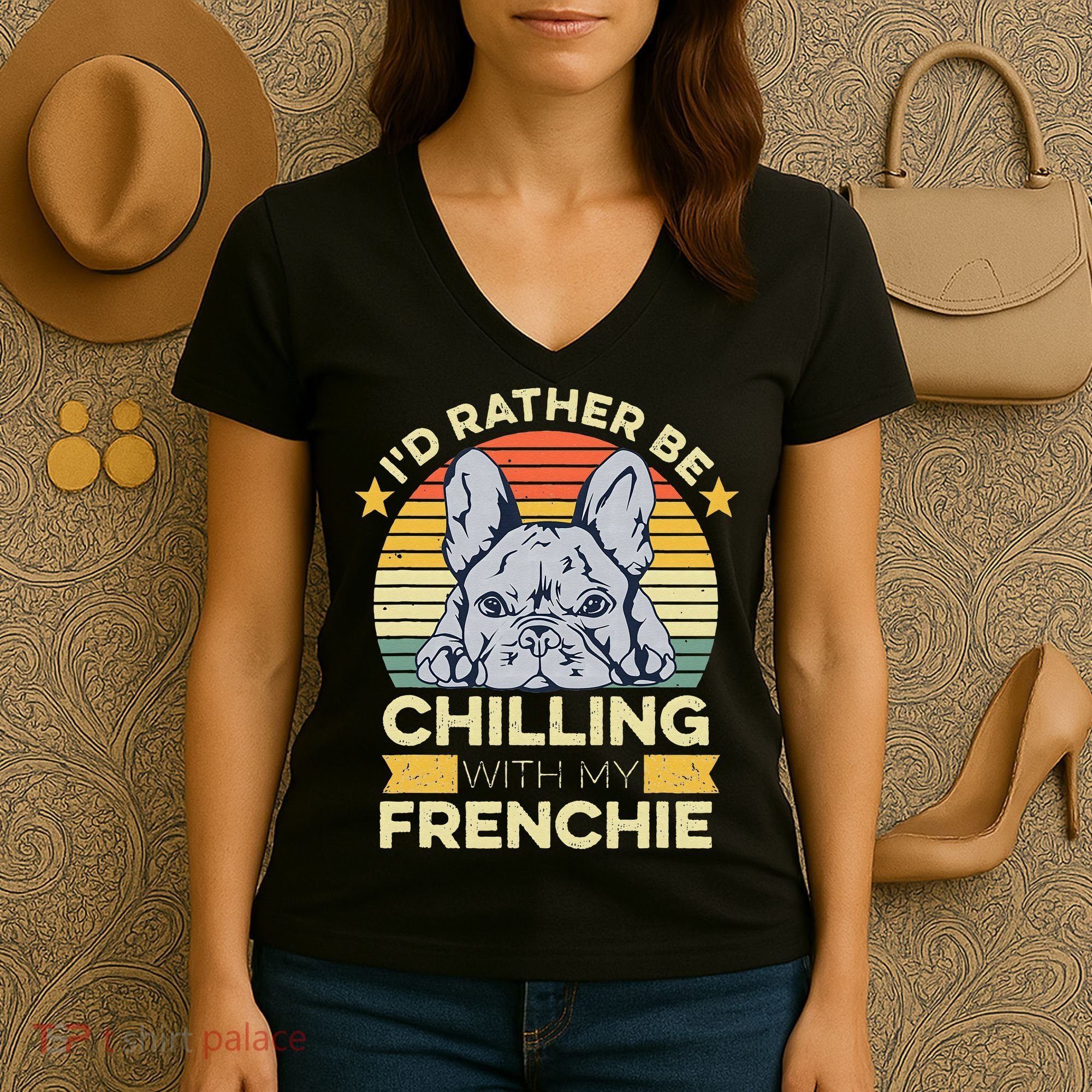 Frenchie Quote For A French Bulldog Owner Women's V-Neck T-Shirt