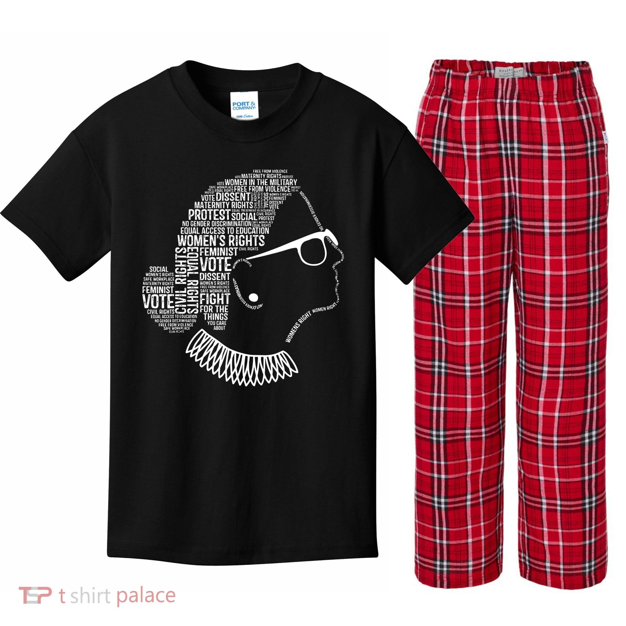 Feminism Quotes Feminist Gifts Women Rights Kids Plaid Pajama Set