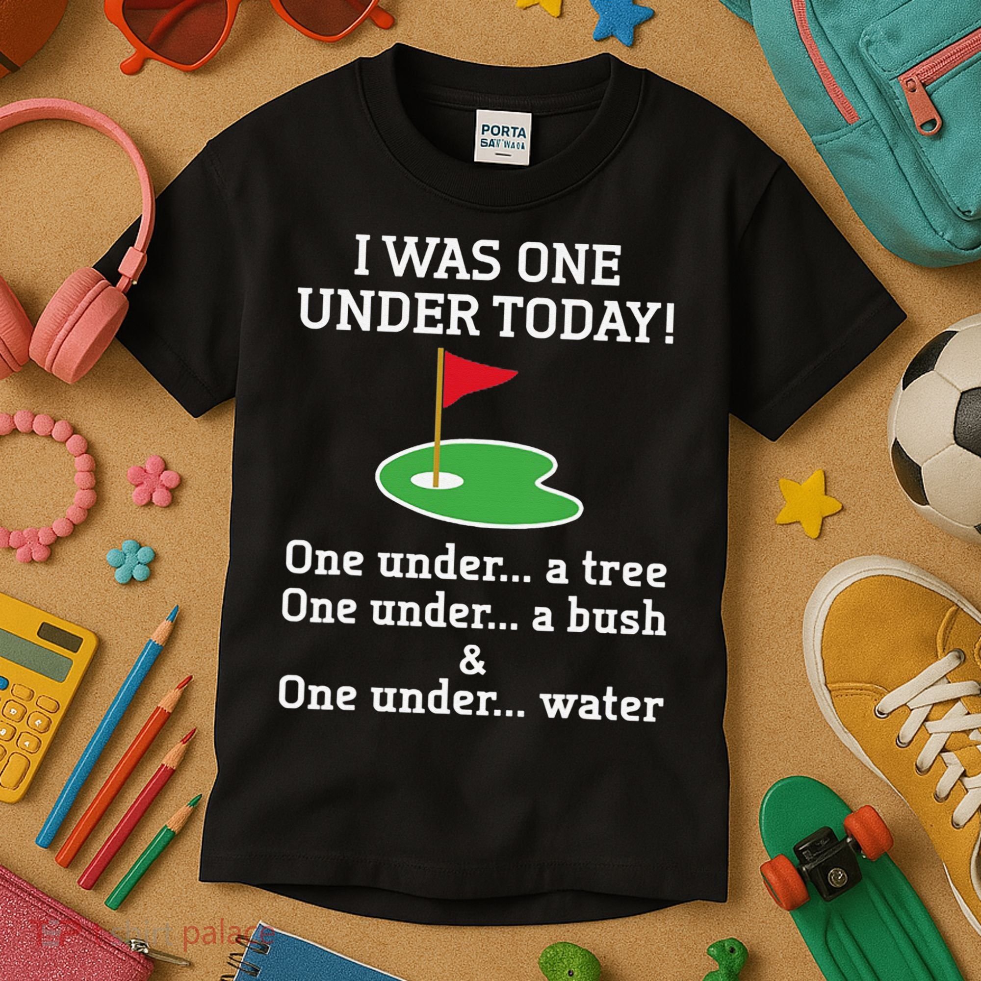 Funny quote Golf I Was One Under Today One Under A Tree Kids T-Shirt
