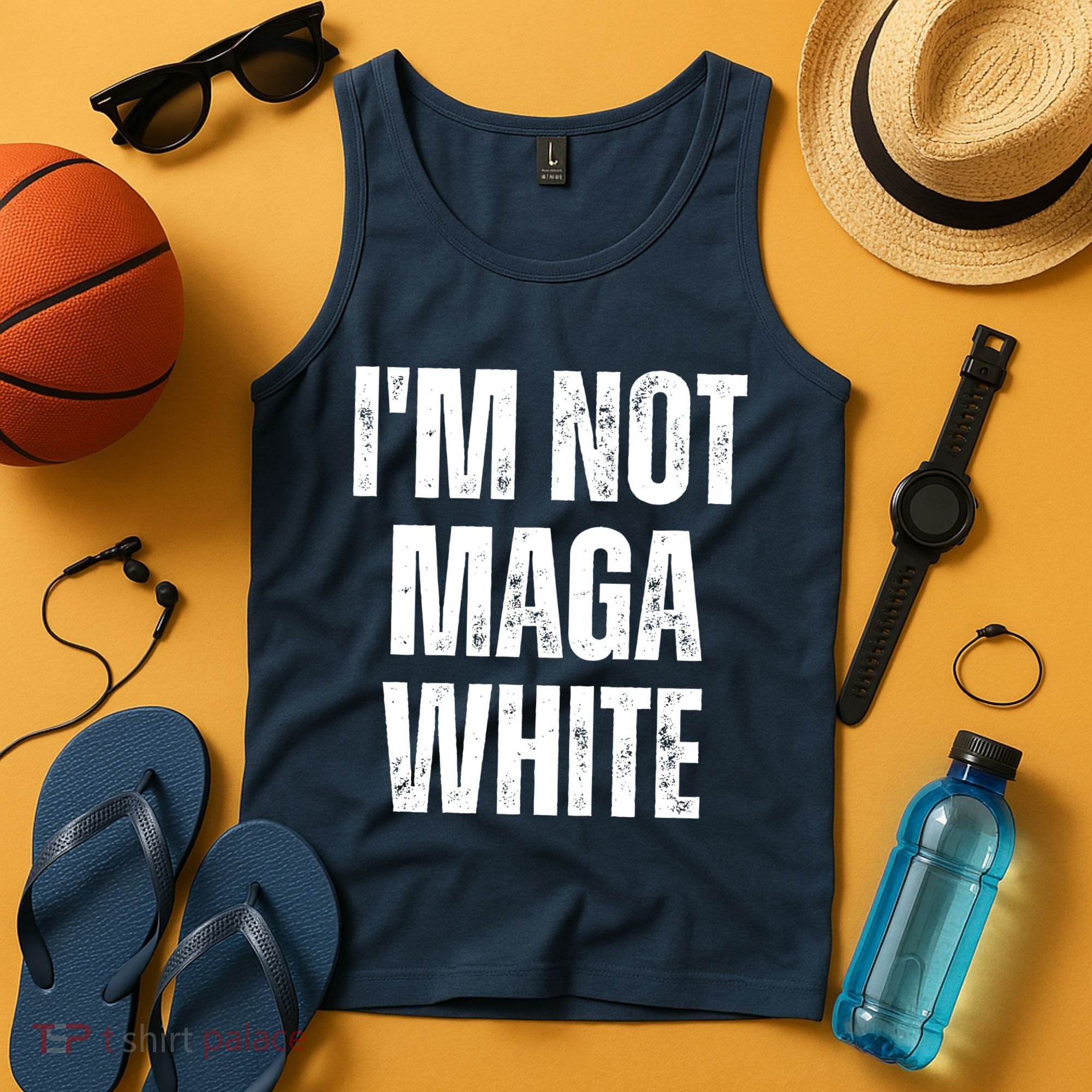 Funny Quotes I’M Not Maga White Tank Top