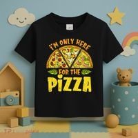 Funny quote I'm Only Here for the Pizza Foodie Toddler T-Shirt thumb 3