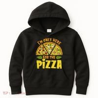 Funny quote I'm Only Here for the Pizza Foodie Kids Hoodie thumb 0