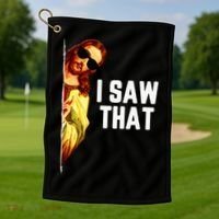 Funny Quote Jesus Meme I Saw That Christian God Golf Towel thumb 1