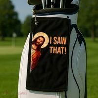 Funny Quote Jesus Meme I Saw That Christian Golf Towel thumb 2