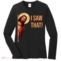 Funny Quote Jesus Meme I Saw That Christian Women's Long Sleeve Shirt thumb 0
