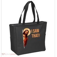 Funny Quote Jesus Meme I Saw That Christian Tote Bag thumb 2