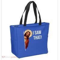 Funny Quote Jesus Meme I Saw That Christian Gift Tote Bag thumb 2