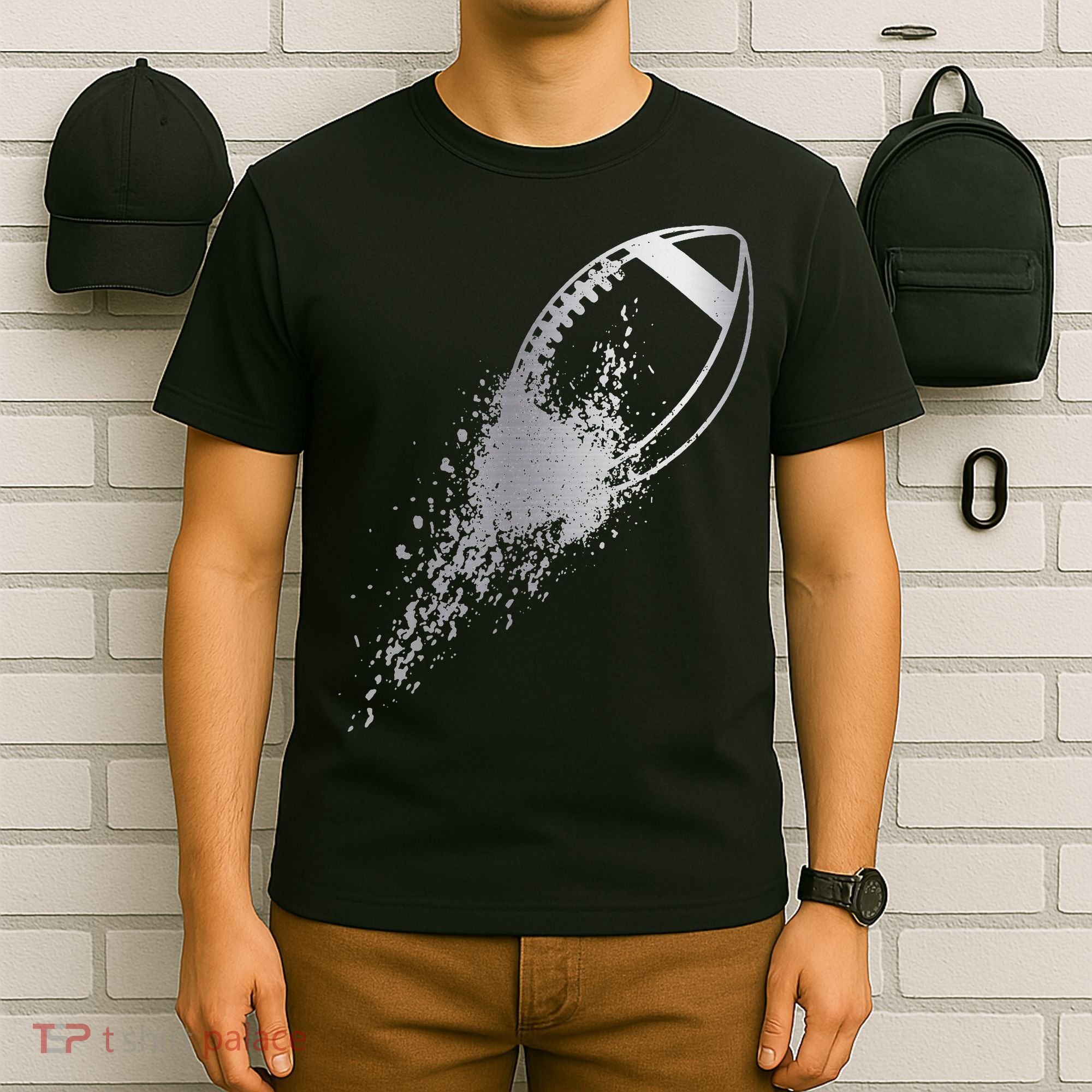 Football Quarterback Lineman Vintage Football Player T-Shirt