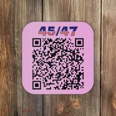 Funny Qr President Trump 4547 Trump Dancing Code Coaster