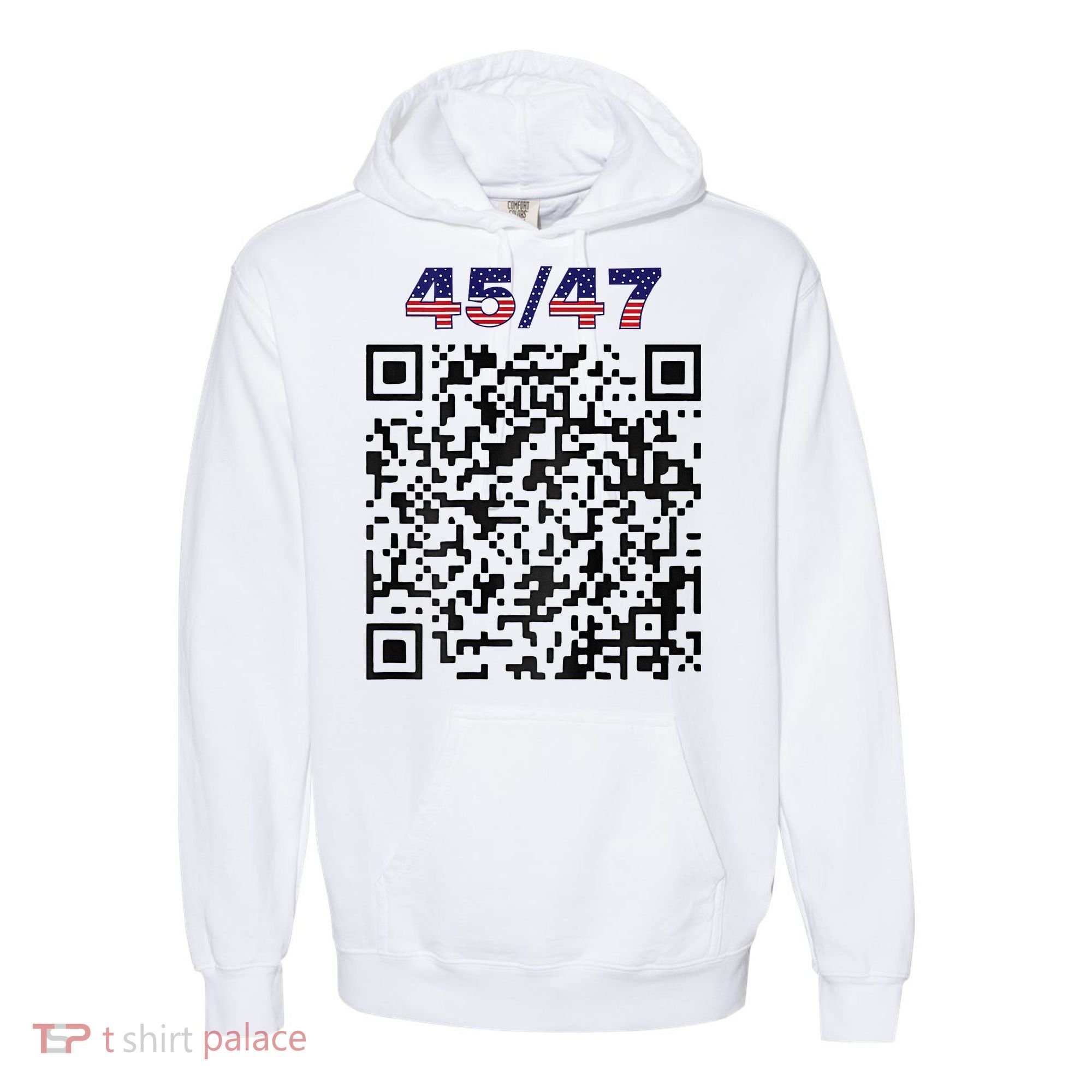 Funny Qr President Trump 4547 Trump Dancing Code Comfort Colors Garment-Dyed Hooded Sweatshirt