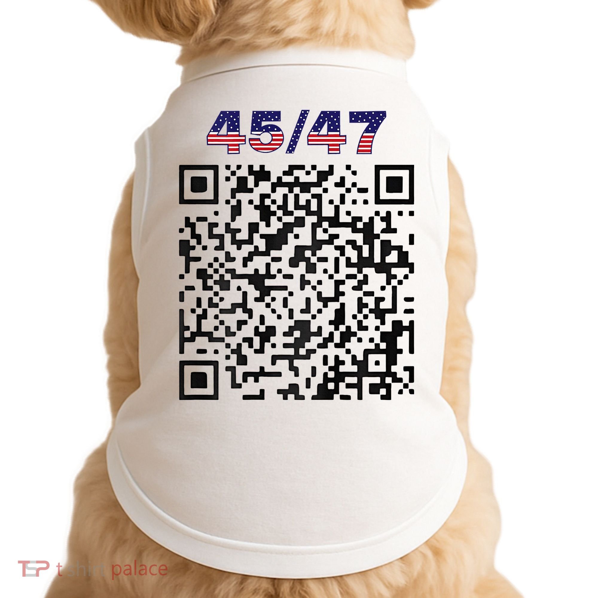Funny Qr President Trump 4547 Trump Dancing Code Doggie Tank