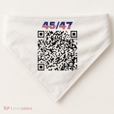 Funny Qr President Trump 4547 Trump Dancing Code USA-Made Doggie Bandana