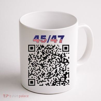 Funny Qr President Trump 4547 Trump Dancing Code Coffee Mug back