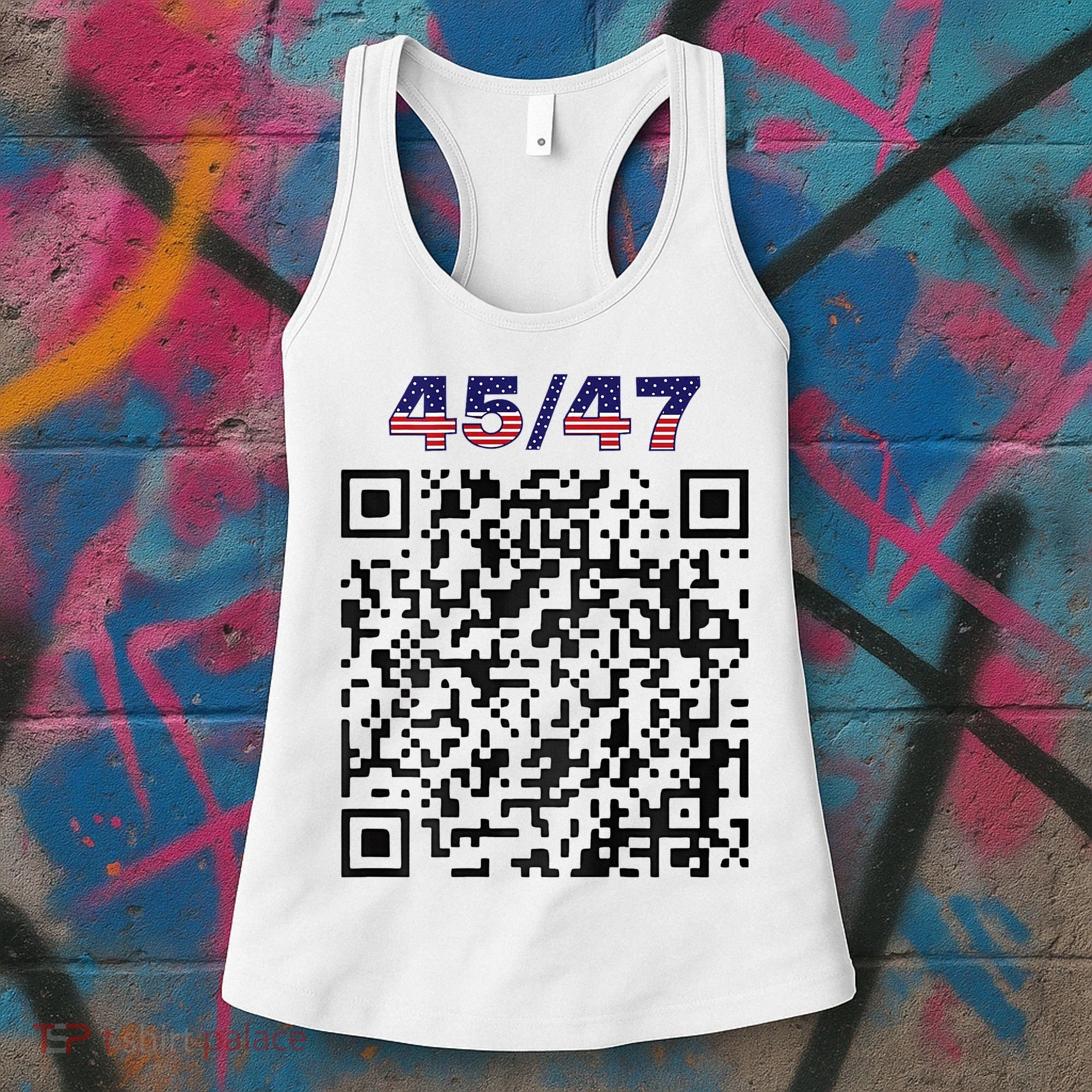 Funny Qr President Trump 4547 Trump Dancing Code Women's Tank Top