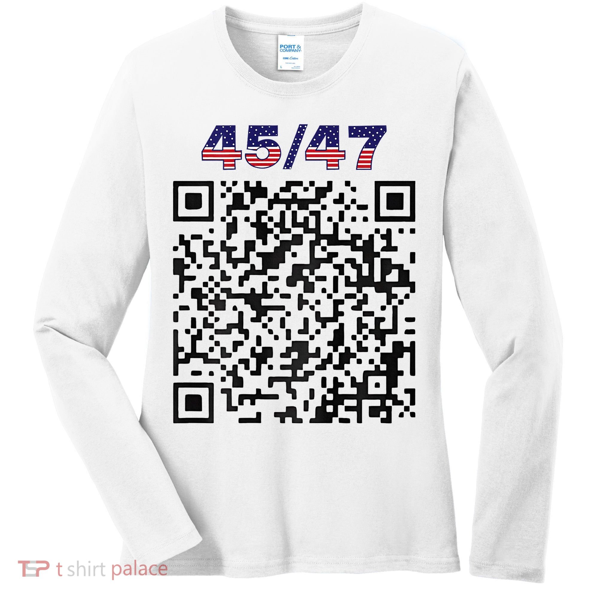 Funny Qr President Trump 4547 Trump Dancing Code Women's Long Sleeve Shirt