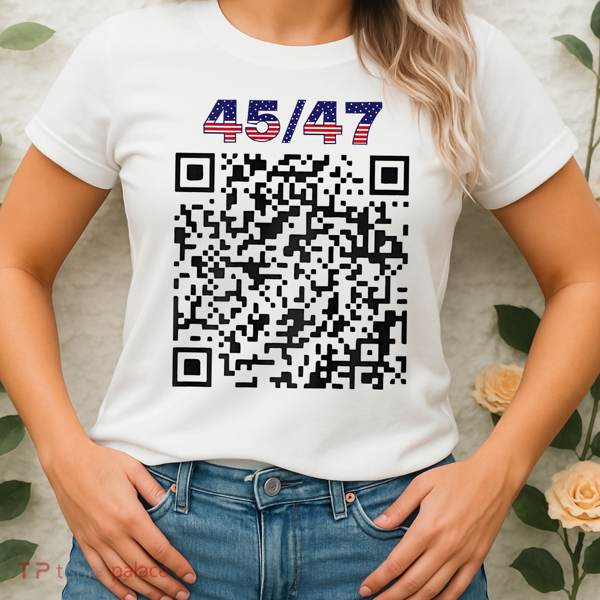 Funny Qr President Trump 4547 Trump Dancing Code Women's T-Shirt